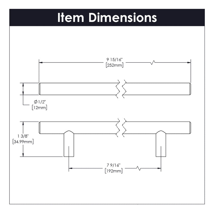 Belwith-Keeler Cabinet Hardware  Contemporary Bar Pulls Collection Pull 192 Millimeter Center to Center Stainless Steel Finish