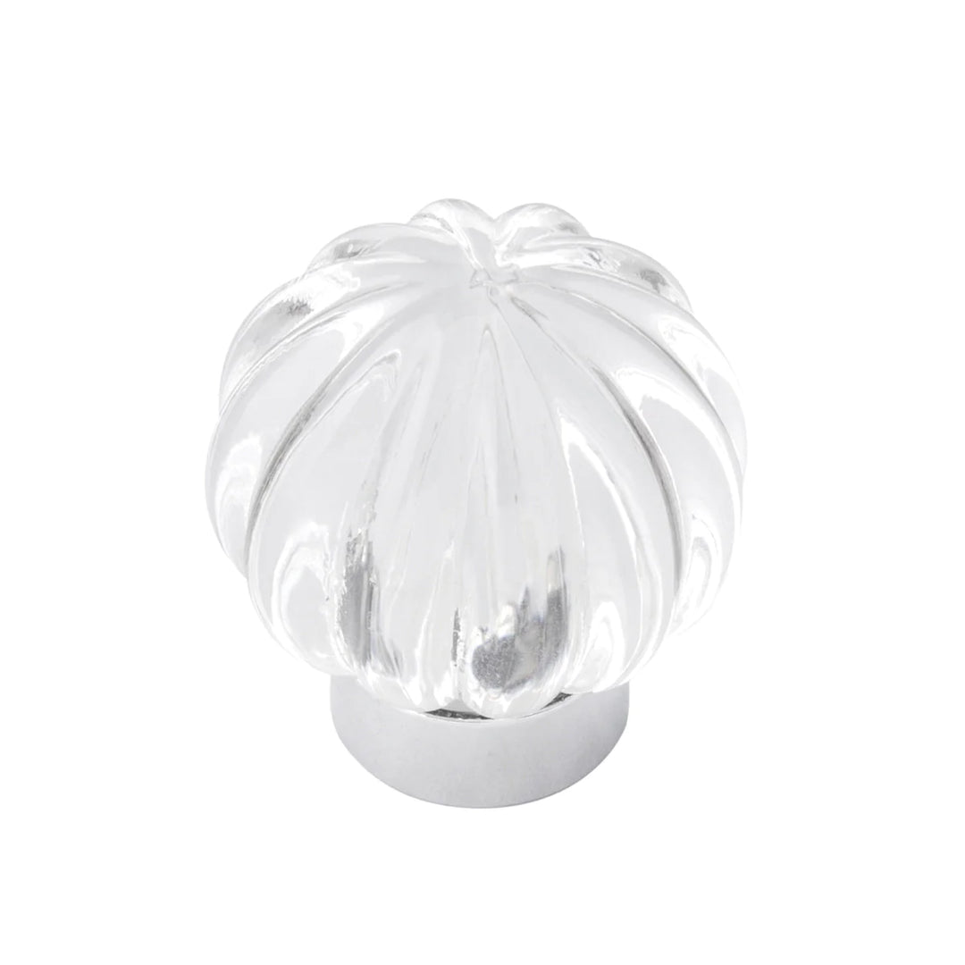 Belwith Keeler 1-1/4 In. Luster Knob Glass with Polished Chrome