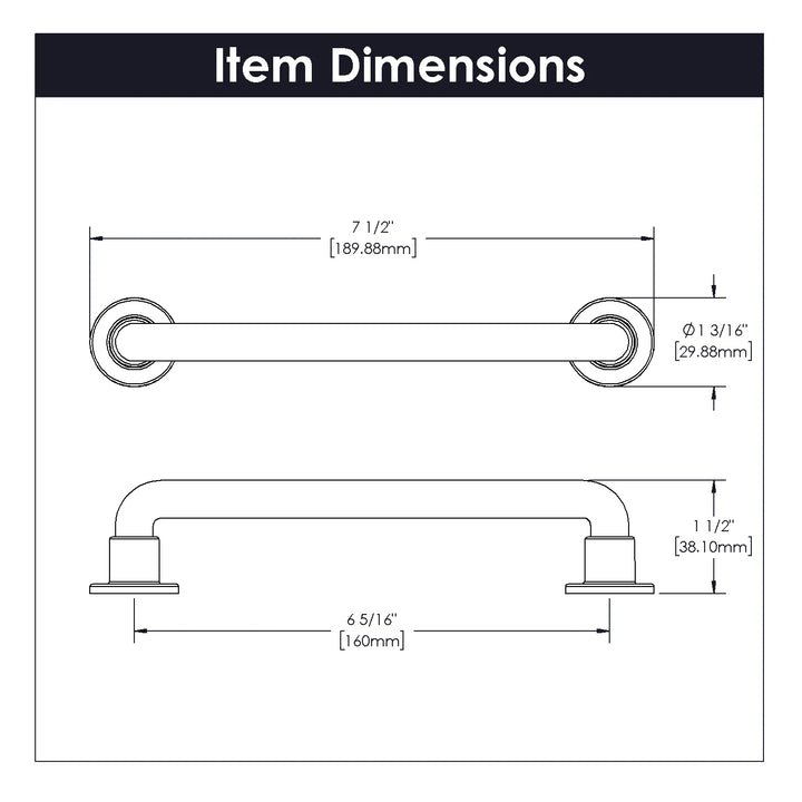 Belwith Keeler 6-5/16 Inch (160mm) Center to Center Urbane Collection Pull