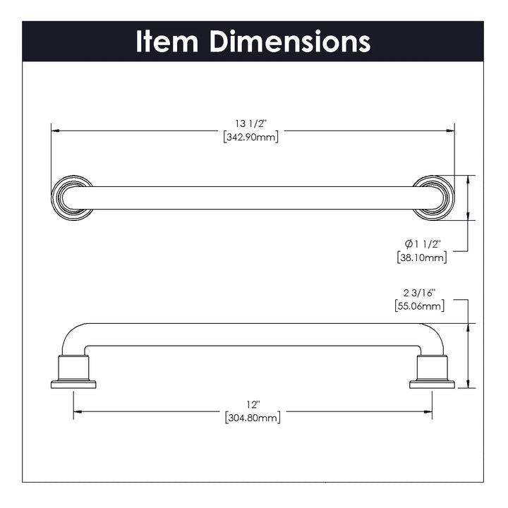 Belwith Keeler 12 Inch Center to Center Urbane Collection Appliance Pull