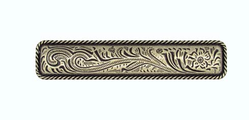 Buck Snort Lodge Decorative Hardware Engraved Flower Cabinet Pull -3 1/16 CC