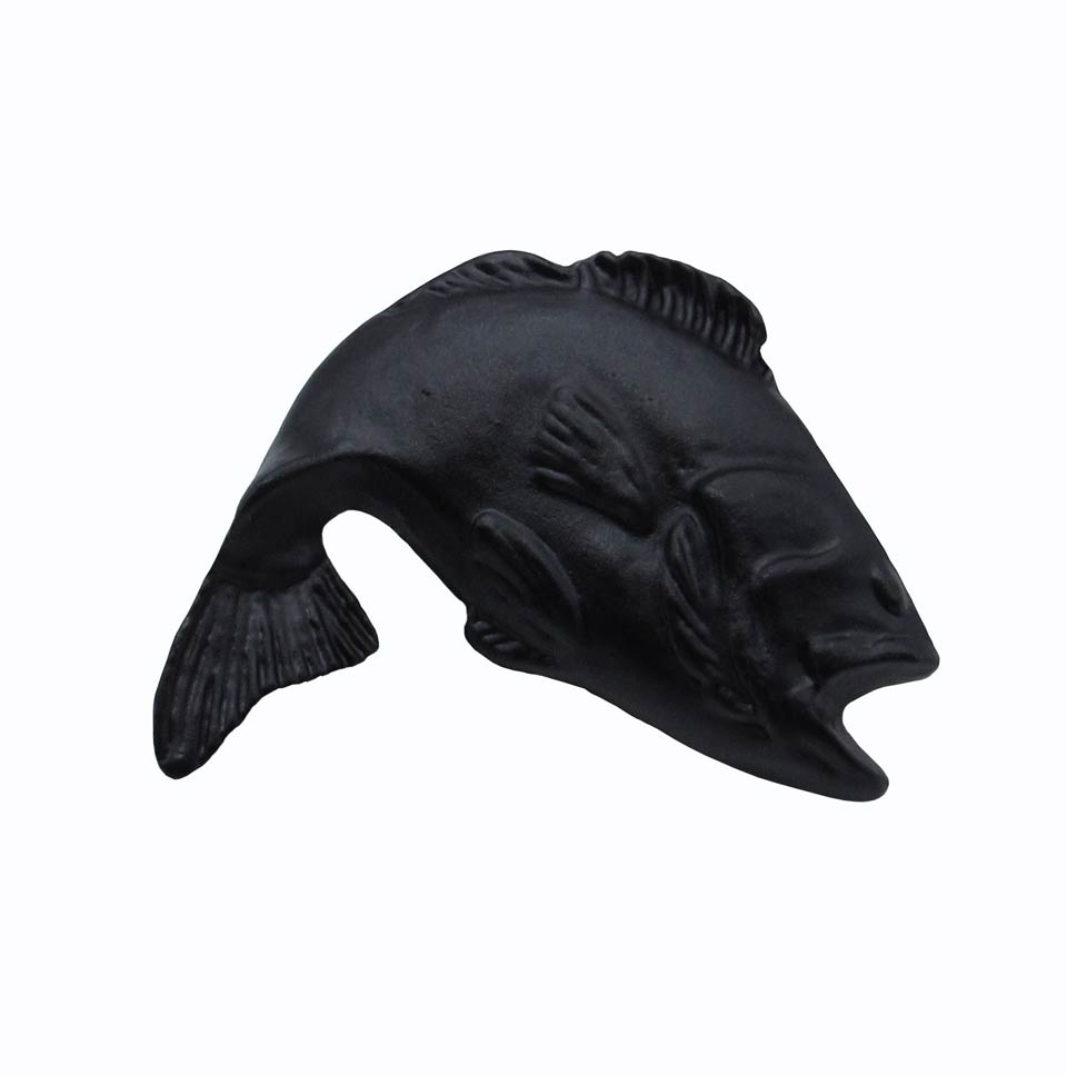 Buck Snort Lodge Fish Big Bass Matte Black Cabinet Knob