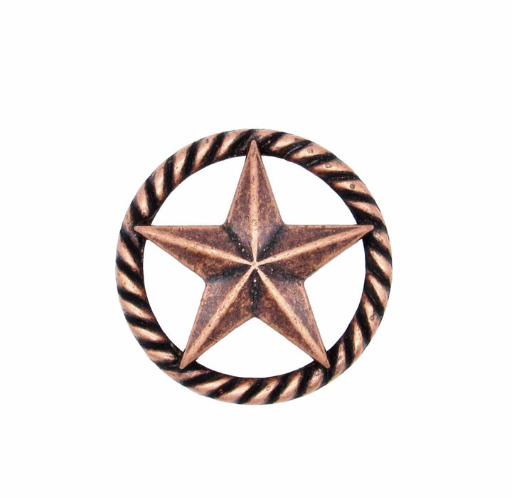 Buck Snort Lodge Decorative Hardware Cabinet Knobs and Pulls 3-D Star with Narrow Rope