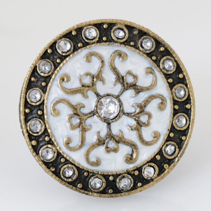 Charleston Knob Company Cloisonne Jewel Knob – Silver