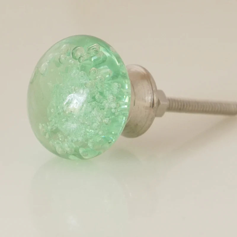 Charleston Knob Company Bubble Glass AQUA Knob
