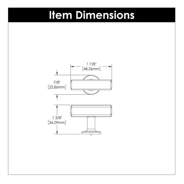 Hickory Hardware 1-15/16 inch (49mm) Woodward Cabinet T-Knob
