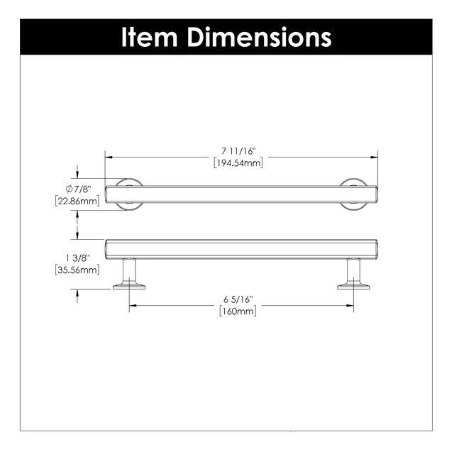 Hickory Hardware 6-5/16 inch (160mm) Woodward Cabinet Pull
