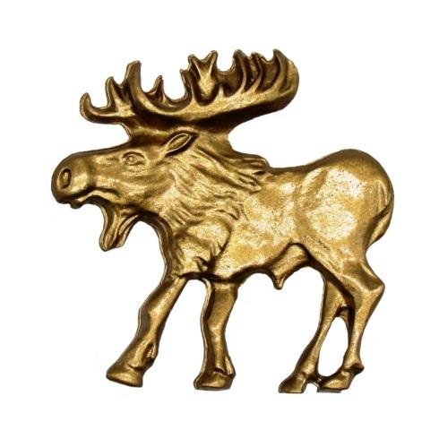 Buck Snort Lodge Hardware Cabinet Knob Walking Moose - Facing Left