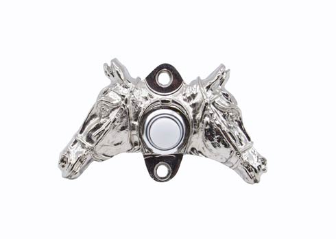 Buck Snort Lodge Decorative Hardware Double HorseHead Door Bell