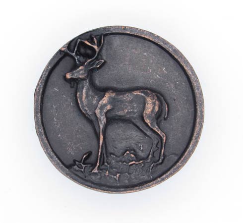 Buck Snort Lodge Decorative Hardware Cabinet Knobs and Pulls Whitetail Round