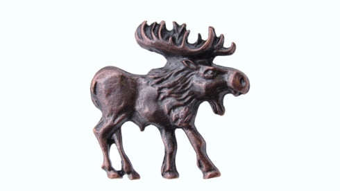 Buck Snort Lodge Hardware Cabinet Knob Walking Moose - Facing Right