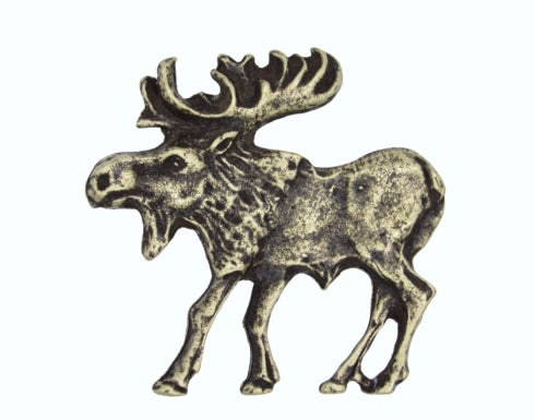 Buck Snort Lodge Hardware Cabinet Knob Walking Moose - Facing Left