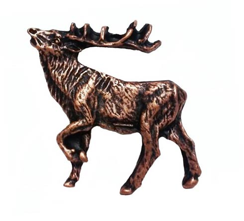 Buck Snort Lodge Hardware Cabinet Knob Walking Elk - FACING LEFT