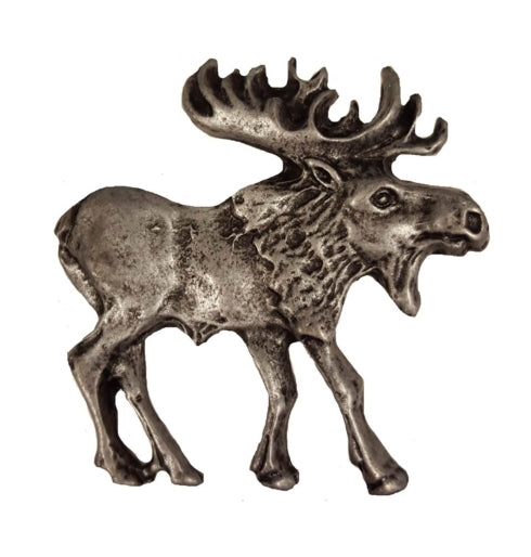 Buck Snort Lodge Hardware Cabinet Knob Walking Moose - Facing Right