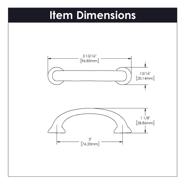 Hickory Hardware 3 inch (76mm) Zephyr Cabinet Pull