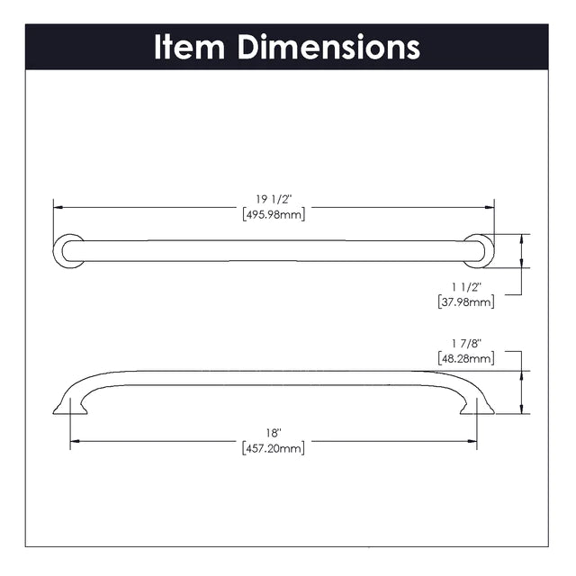 Hickory Hardware 18 inch (457mm) Zephyr Appliance Pull