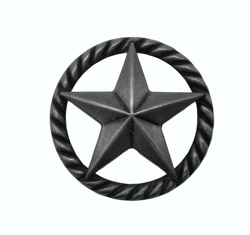Buck Snort Lodge Decorative Hardware Cabinet Knobs and Pulls 3-D Star with Narrow Rope