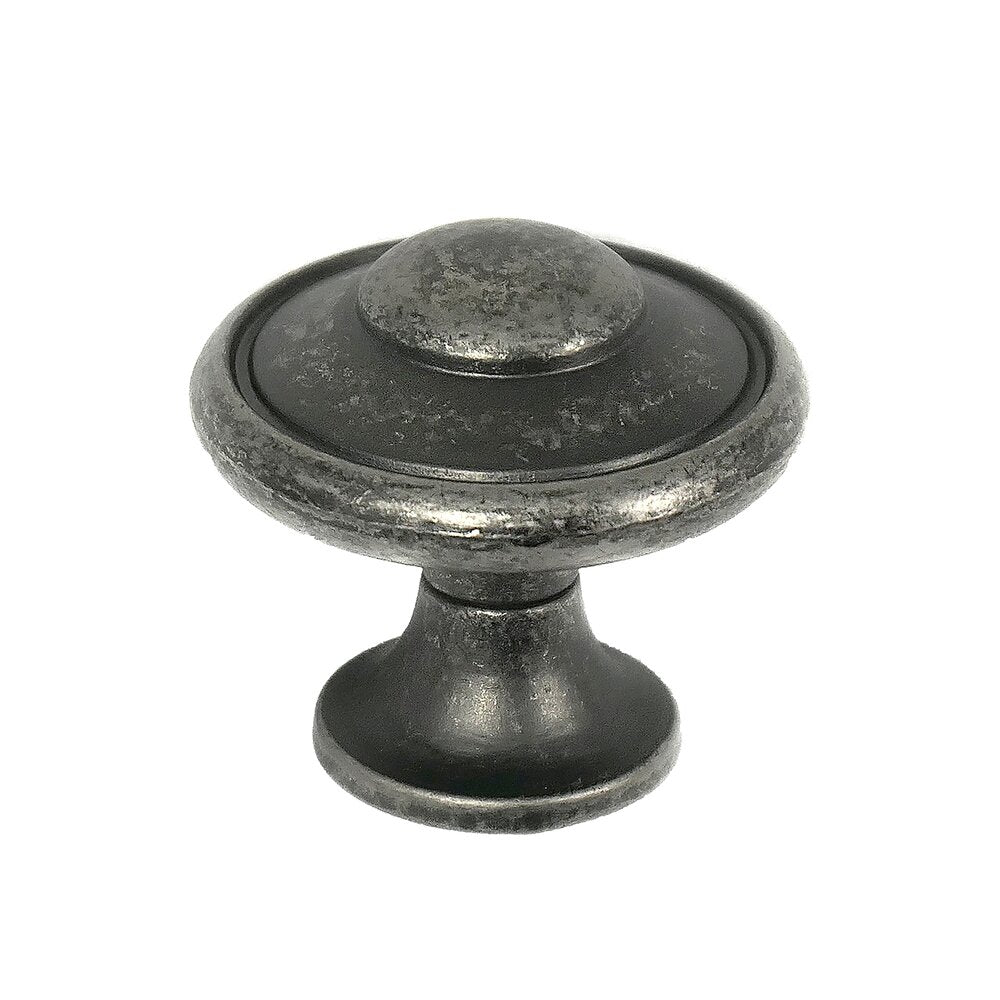 Windsor Collection 1 1/8" Button-Top Knob in Antique Pewter by Laurey Hardware