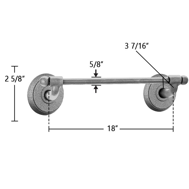 Wrought Steel Collection #2 Round 18" Single Towel Bar by Emtek