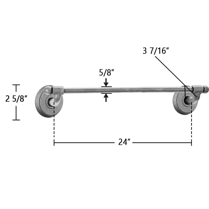 Wrought Steel Collection #2 Round 24" Single Towel Bar  by Emtek