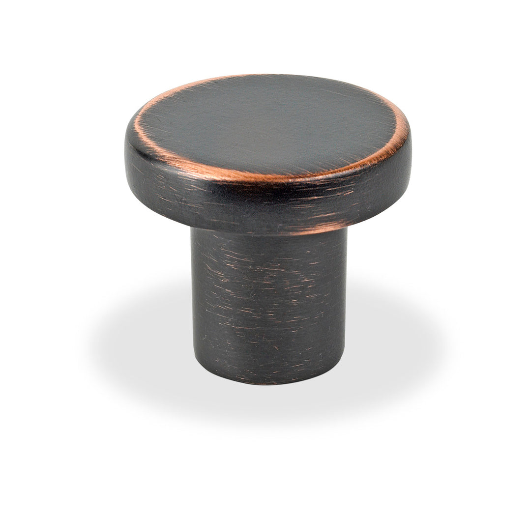 Topex 1" Modern Times Contemporary Flat Round Cabinet Knob - Oil Rubbed Bronze