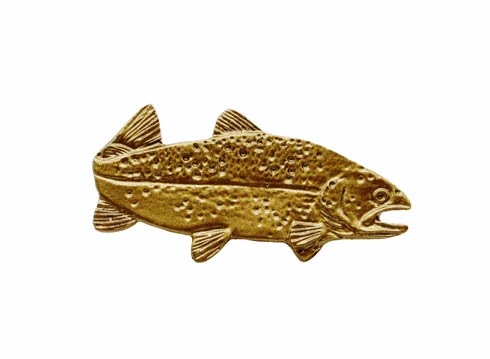 Buck Snort Lodge Trout Right Facing  Cabinet Knob
