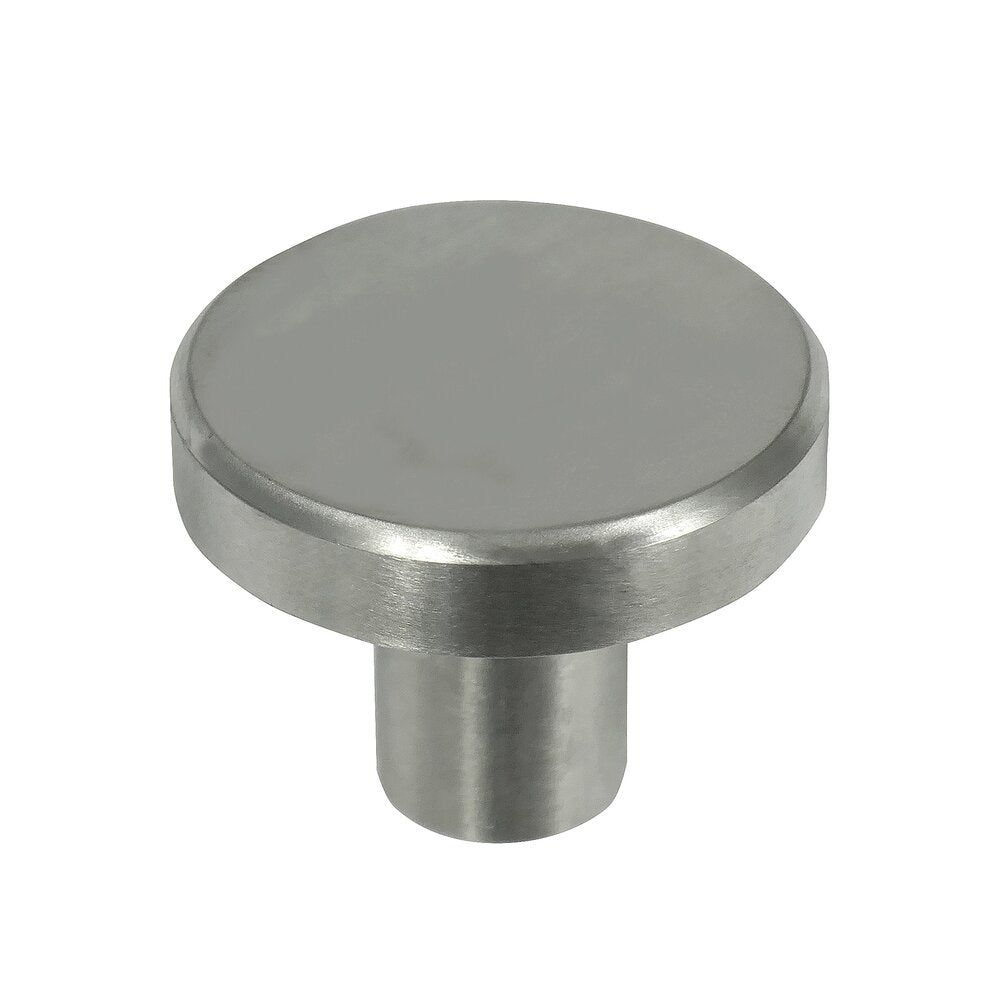Stainless Steel Collection 1 1/2" Large Stainless Steel Flat Top Knob by Laurey Hardware