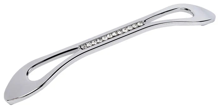 TopEx Crystal Bow 6-5/16" (160mm) Center-to-Center Cabinet Pull with Decorative Ends (Bright Chrome)