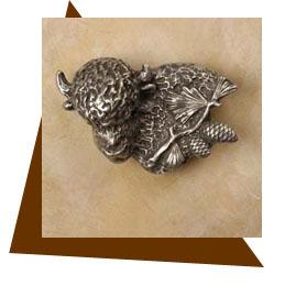 Anne at Home Buffalo with Pine Spray Cabinet Knob-Left - cabinetknobsonline