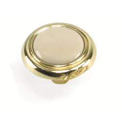 Laurey Cabinet Knobs, 1 1-4" Knob-Almond-Polished Brass - cabinetknobsonline