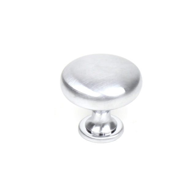 Century Cabinet Hardware Zinc Die Cast Knob 1-3-16" dia. Satin Chrome - cabinetknobsonline