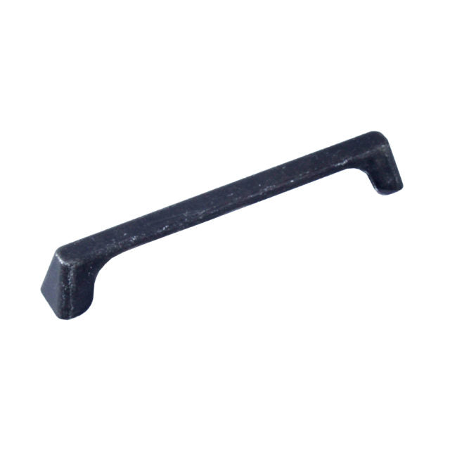 Century Cabinet Hardware Raw Authentic - Zinc Die Cast Pull 160mm cc in Matte Black Steel - cabinetknobsonline