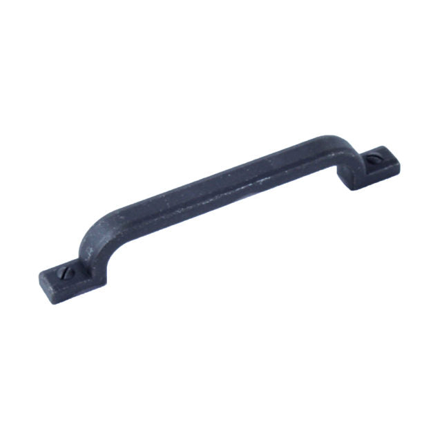 Century Cabinet Hardware Raw Authentic - Zinc Die Cast Pull, 128mm cc in Matte Black Steel - cabinetknobsonline