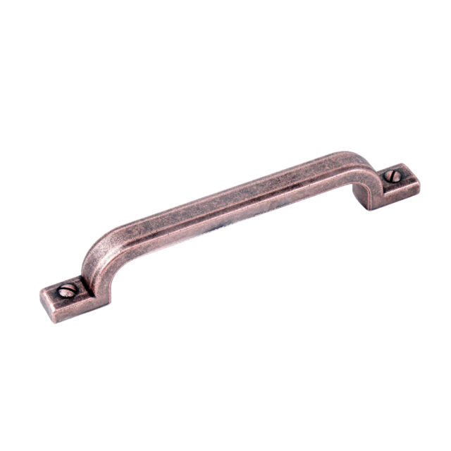 Century Cabinet Hardware Raw Authentic - Zinc Die Cast Pull, 128mm cc in Aged Matte Red Copper - cabinetknobsonline