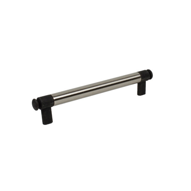 Century Cabinet Hardware Flute - Zinc Die Cast Pull, 160mm cc, Matte Black Steel - cabinetknobsonline