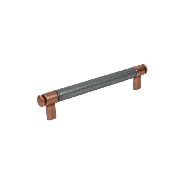 Century Cabinet Hardware Flute - Zinc Die Cast Pull, 160mm cc, Aged Matte Red Copper - cabinetknobsonline