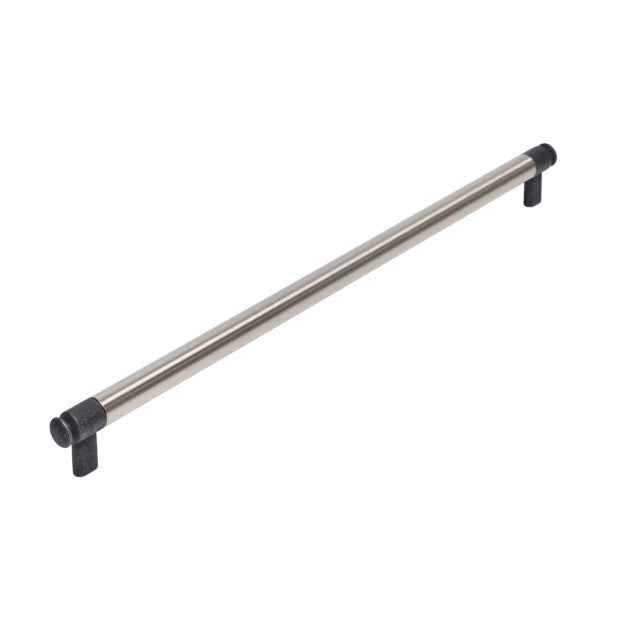 Century Cabinet Hardware Flute - Zinc Die Cast Pull, 416mm cc, Matte Black Steel - special order item please contact us - cabinetknobsonline
