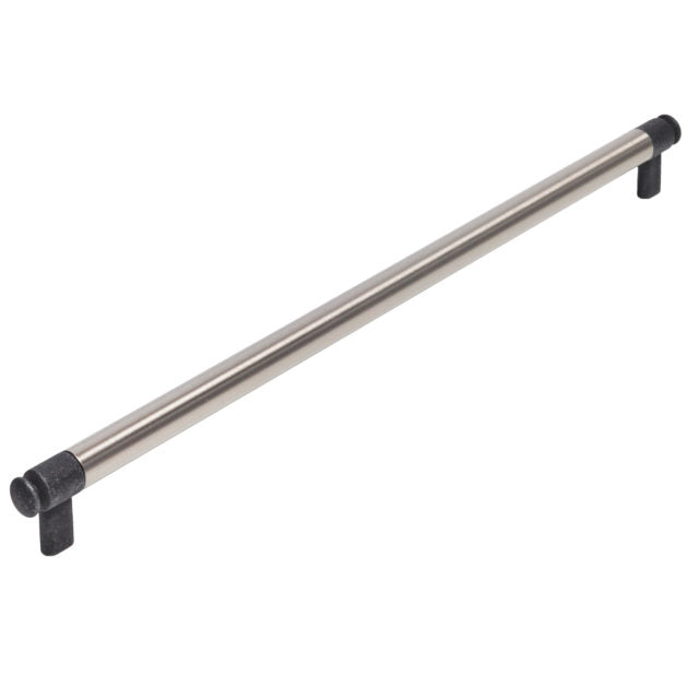 Century Cabinet Hardware Flute - Zinc Die Cast Pull, 512mm cc, Matte Black Steel - special order item please contact us - cabinetknobsonline