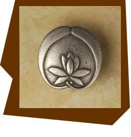 Anne At Home  1 1-4" Asian Lotus Flower Cabinet Knob" - cabinetknobsonline