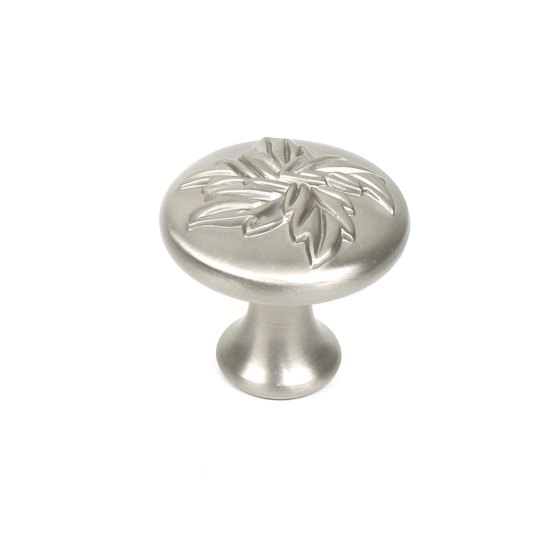 Century Cabinet Hardware Aspen - Zinc Die Cast Knob 1-3-16" dia Dull Satin Nickel - cabinetknobsonline