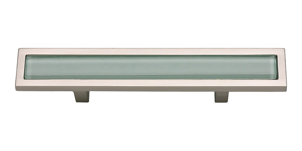 ATLAS HOMEWARES CABINET HARDWARE SPA GREEN PULL 3" CC BRUSHED NICKEL - cabinetknobsonline