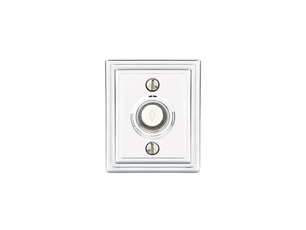 Emtek Door Hardware Brass Door Bell with Plate and Button Wilshire Rosette - cabinetknobsonline
