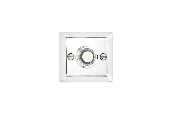 Emtek Door Hardware Brass Door Bell with Plate and Button Quincy Rosette - cabinetknobsonline