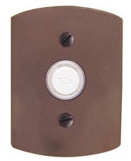 Emtek Door Hardware Sandcast Bronze Door Bell with Plate and Button  # 4 Rosette - cabinetknobsonline