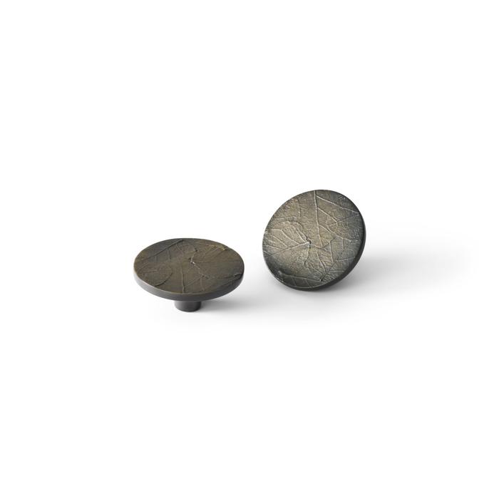 MICHAEL ARAM OXIDIZED FOREST LEAF ROUND CABINET KNOB - cabinetknobsonline