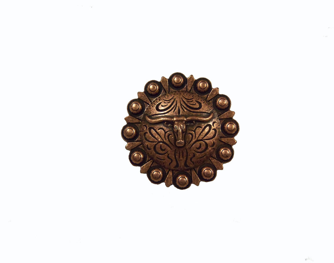 Buck Snort Lodge Decorative Hardware Cabinet Knobs and Pulls Steer in Round - cabinetknobsonline