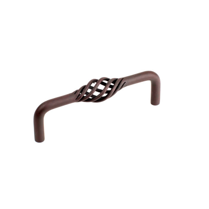Century Cabinet Hardware Orleans - Wrought Iron, 4" cc Pull, Natural Rust - cabinetknobsonline