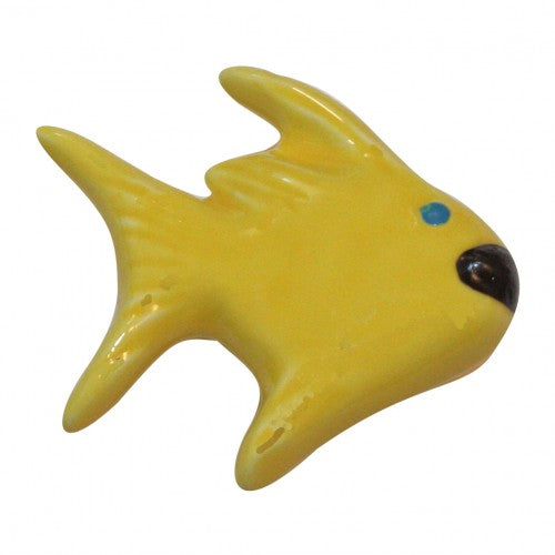 Nifty Nob Yellow Angel Fish Knob-Facing Right - cabinetknobsonline