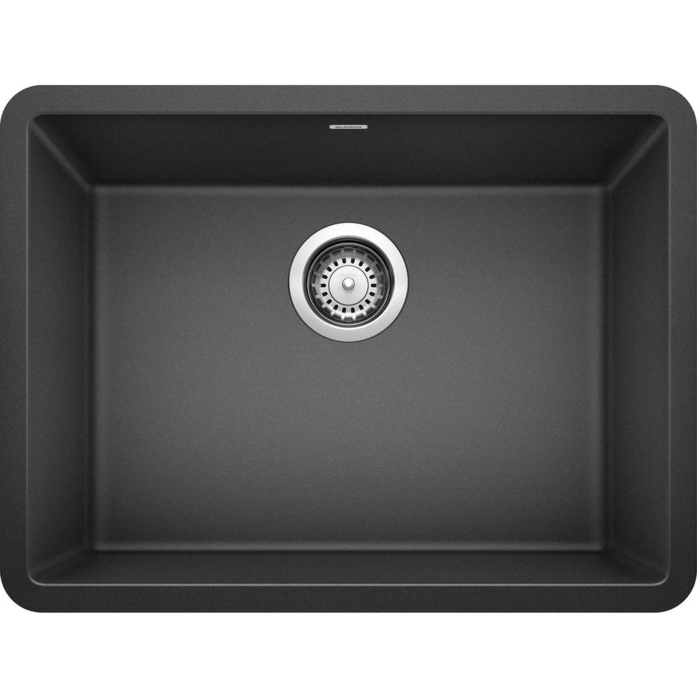 Blanco Precis 24" Single Bowl Silgranit Kitchen Sink- Anthracite - cabinetknobsonline