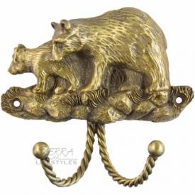 Sierra Lifestyles - Big Sky Cabinet Hardware Decorative Hook - Trout - Antique Brass - cabinetknobsonline